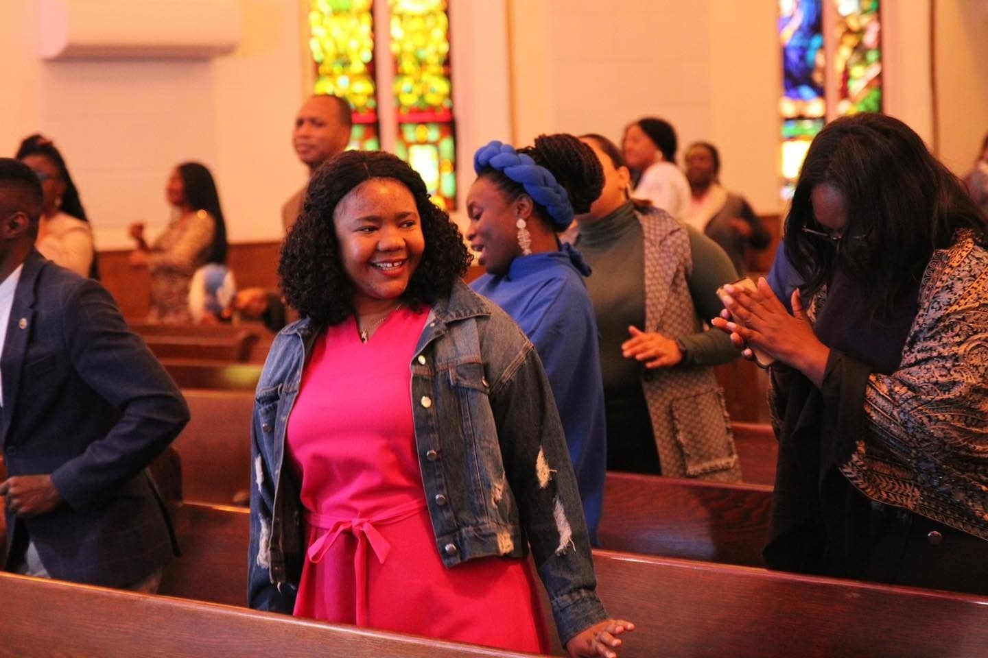 Smiles in the pews on a Sunday morning